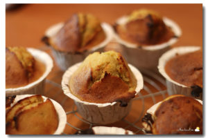 Muffins à la banane au coeur de Nutella