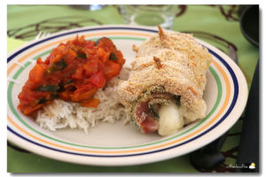 Cordon bleu, version deluxe, riz tomaté