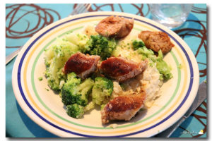 Saucisse de campagne et risotto au brocoli