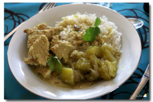 Curry de veau aux pois chiches et noix de cajou