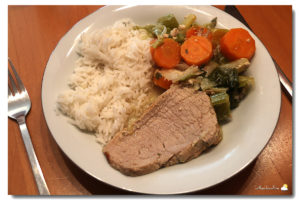 Quasi de veau braisé au lait et aux petits légumes