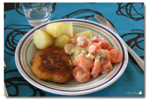 Cordon bleu, carottes à la crème