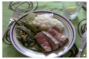 Tournedos et curry de légumes aux flageolets