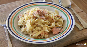 Tagliatelles aux deux saumons, chicons et fenouil